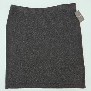 J Jill Sweater Skirt Size Medium Brown Gray Silk Cotton Knee Length Fall Winter